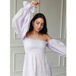 Sleeper Atlanta Linen Dress - Lavender size Small